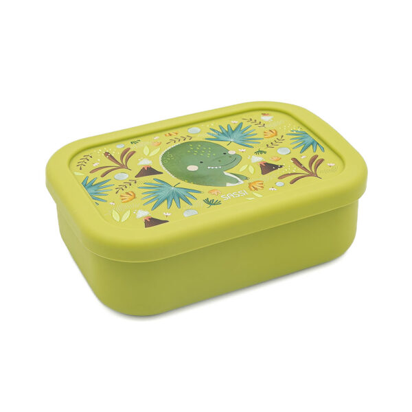 Sassi Lunch Box Σιλικόνης με Χωρίσματα Cracky The Dinosaur 650ml