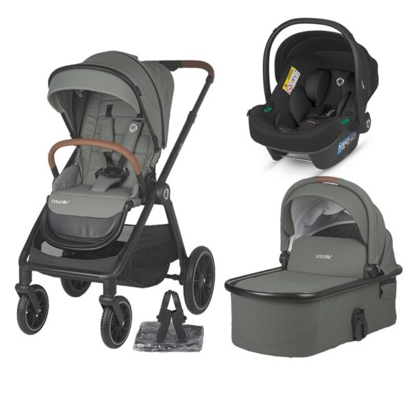 Smart Baby Coccolle Σύστημα Μετακίνησης Aspen 3σε1 Moss Green με Κάθισμα Αυτοκινήτου Δώρο Τσάντα Μαμάς