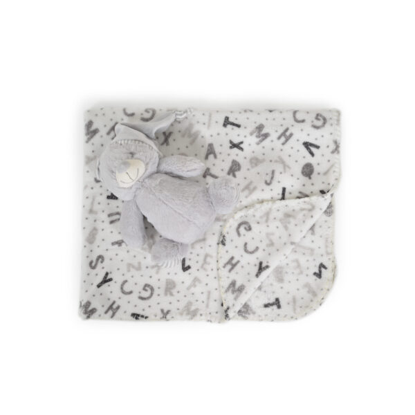 Cangaroo Βρεφική Κουβέρτα Fleece με Παιχνίδι Grey Bear 90x75 εκ.