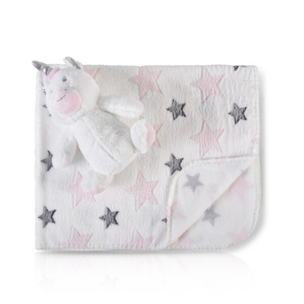 Cangaroo Βρεφική Κουβέρτα Fleece με Παιχνίδι Unicorn Stars 90x75 εκ.