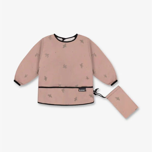 Minene Αδιάβροχη Σαλιάρα Με Μανίκια Antique Pink