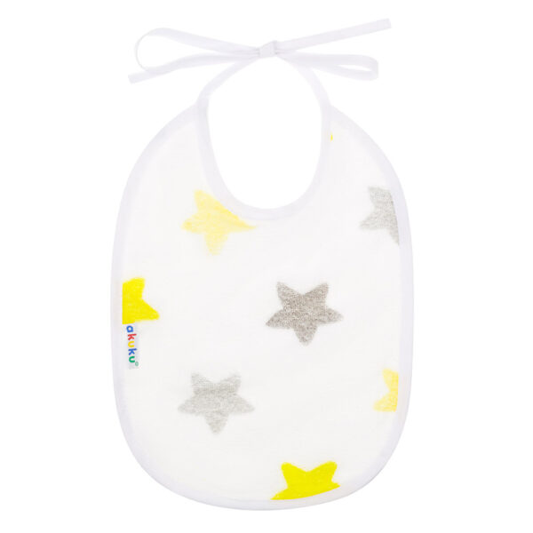 Αδιάβροχη Βαμβακερή Σαλιάρα με Δέσιμο για Βρέφη - Αστεράκια πολύχρωμα