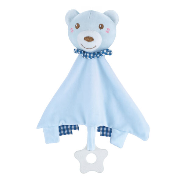Free2Play Πανάκι Παρηγοριάς με Μασητικό Teddy Bear Blue 0m+