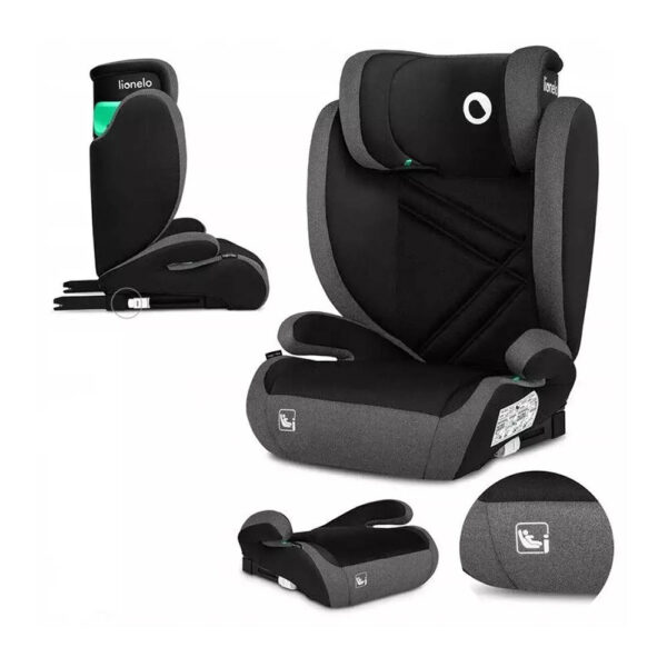 Lionelo Κάθισμα Αυτοκινήτου Hugo i-Size 100-150 cm Black Grey