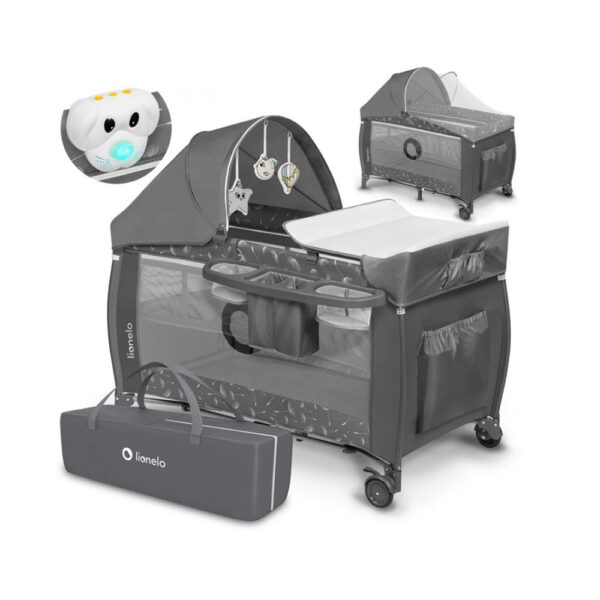 Lionelo Παρκοκρέβατο Sven Plus Grey Stone