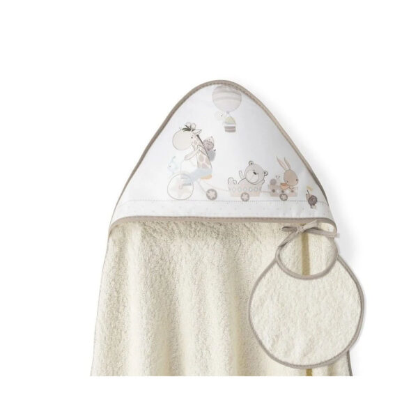 Interbaby Σετ Μπέρτα και Σαλιάρα Giraffe Beige
