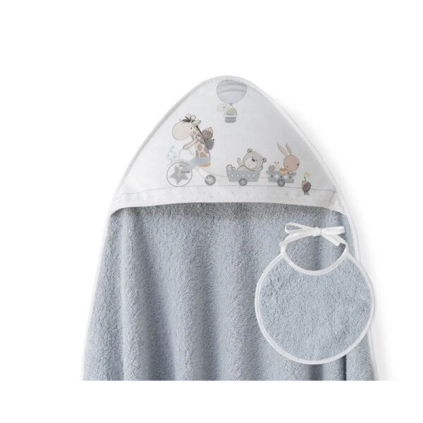 Interbaby Σετ Μπέρτα και Σαλιάρα Giraffe Gray