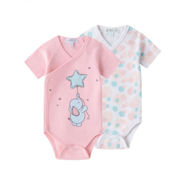 Ζιπουνάκια Βαμβακερά Amomi Ελεφαντάκι Ροζ Αστέρι Σετ 2 τεμ. (ΚΜ)