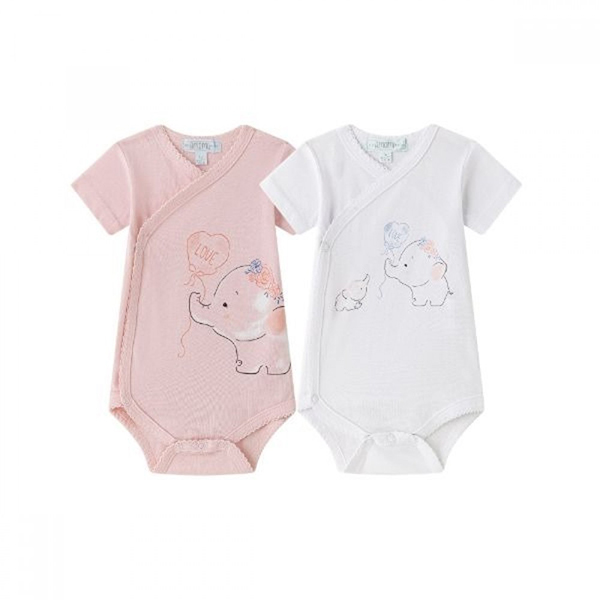 Ζιπουνάκια Βαμβακερά Amomi Ελεφαντάκι Love Ροζ  Σετ 2 τεμ. (ΜΜ)