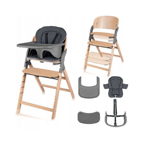 Lionelo Καρέκλα Φαγητού Megan 3 σε 1 Grey Wood