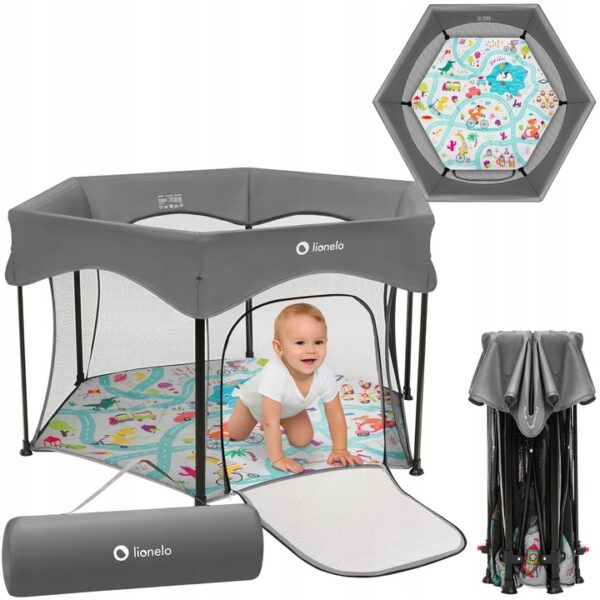 Lionelo Roel Πάρκο Gray Multicolour 135x135 εκ