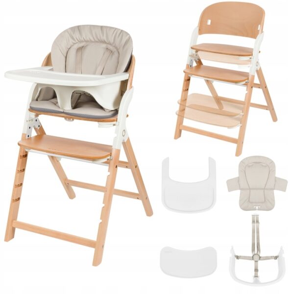 Lionelo Megan Καρεκλάκι Φαγητού 3 σε 1 White Wood