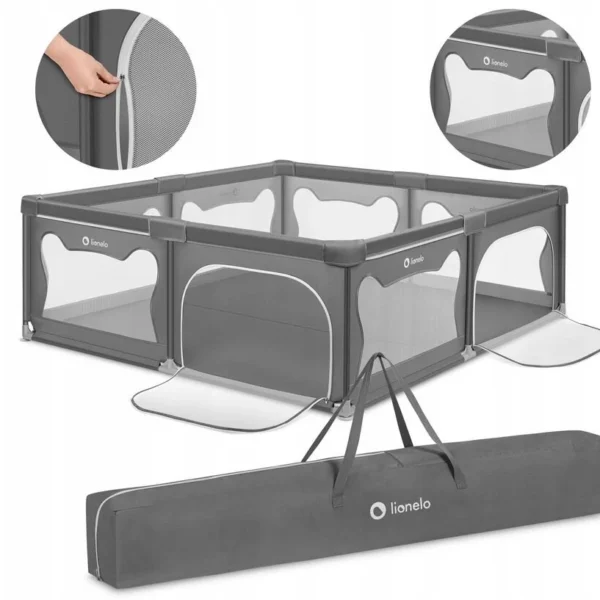 Lionelo Willow XL Πάρκο Gray Congrete 207x187 εκ.