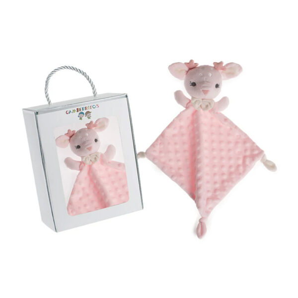 Gamberritos Πανάκι Παρηγοριάς Ελαφάκι Ροζ Συσκευασία Δώρου 36x30 0m+