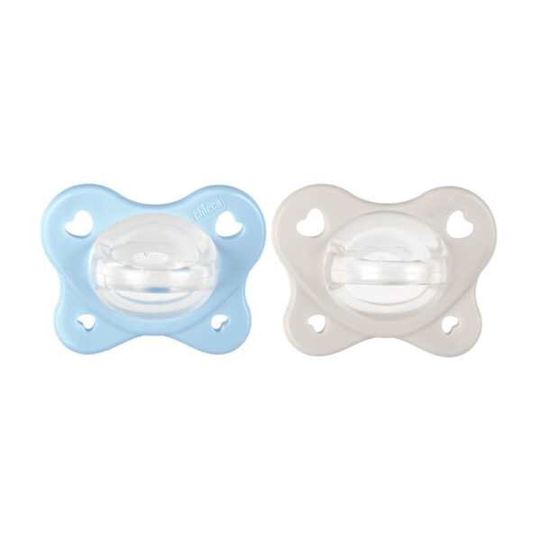 Chicco Πιπίλα Όλο Σιλικόνη Physio Forma Dual Soft 2-6m Σιελ