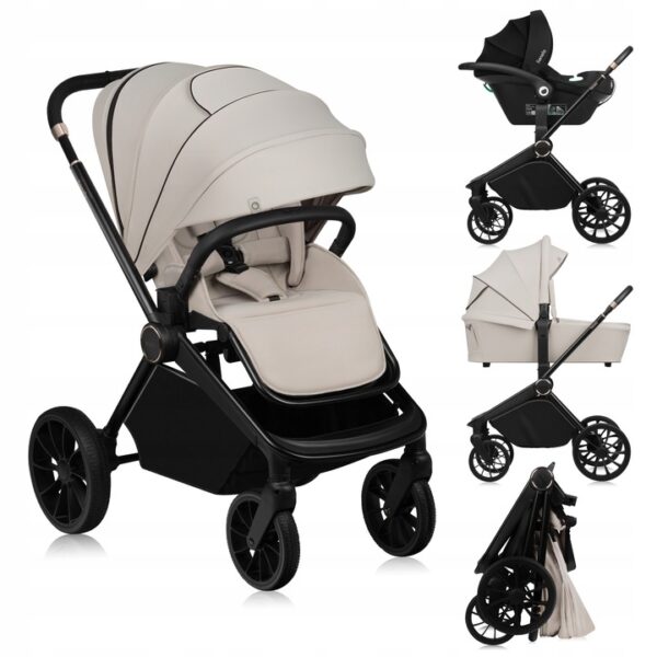 Lionelo Mika Plus Σύστημα Καροτσιού 3 σε 1 Beige Sand