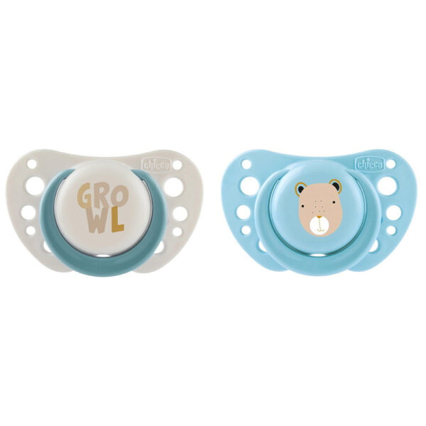 Chicco Πιπίλες Air PhysioForma Μπεζ Σιέλ 0-6 Μηνών 2τεμ.