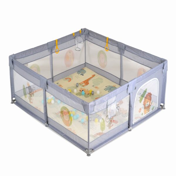 Moni Τετράγωνο Πάρκο GameZone Grey 120x120 εκ. 3m+