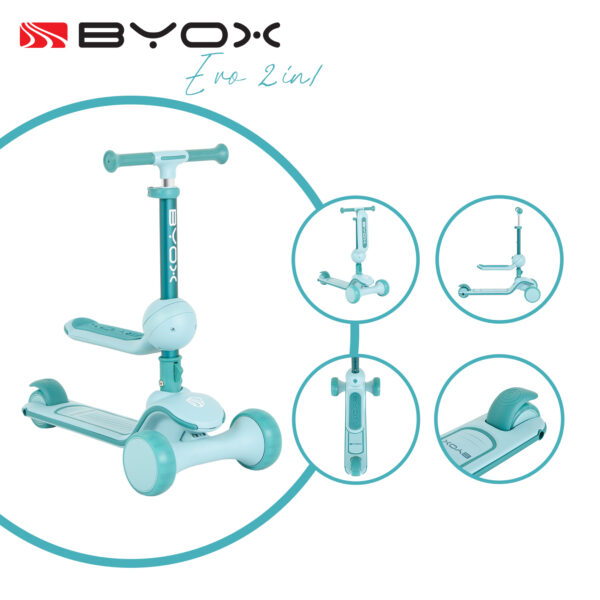Byox Σκούτερ Evo Mint με Θέση 18m+