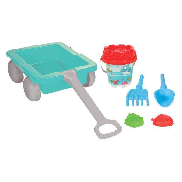 Σετ Τρόλεϊ Παραλίας Pilsan Bucket Set 06112 Turquoise 7τεμ. 18m+