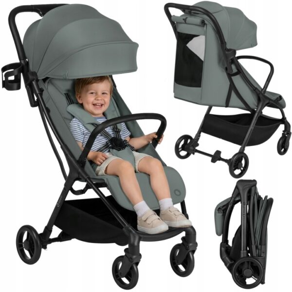 Lionelo Agia Auto Fold Καρότσι Ταξιδίου έως 22kg Green Sage