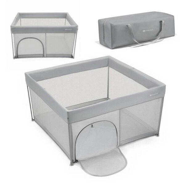 Kinderkraft Τετράγωνο Πάρκο Ziki Grey 126,5x126,5 εκ. 3m+