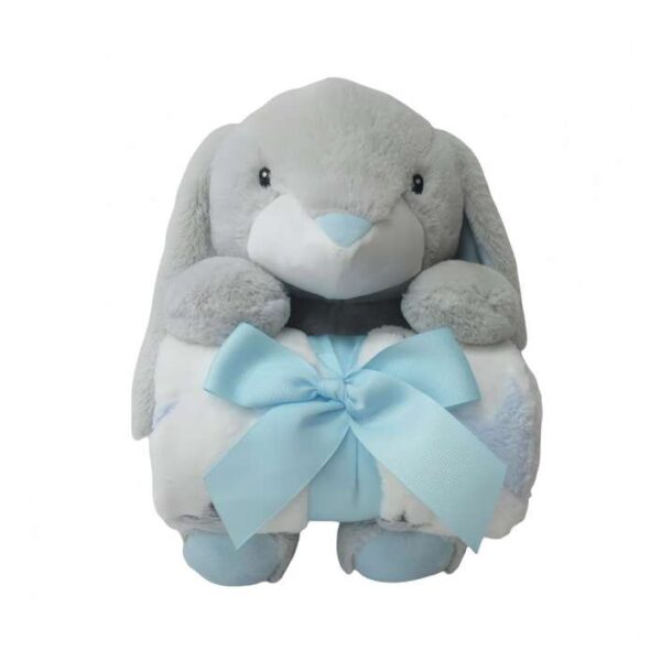 FreeOn Κουβέρτα Fleece με Παιχνίδι 75/90εκ. Grey Bunny